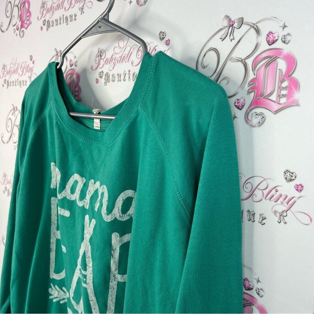 Live & tell sweater Mama Bear tipi graphic pull over green blue Teal Sweatshirt - Picture 3 of 12